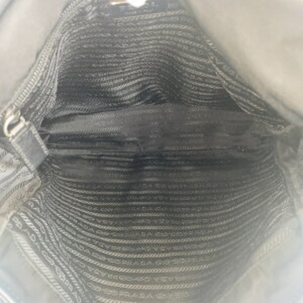 Prada crossbody triangular Tessuto black Nylon shoulder bag logo plate messenger - Picture 7 of 9